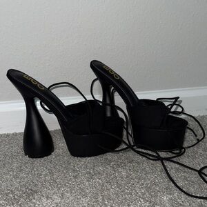 *USED* EGO Black Strappy Platform Heels